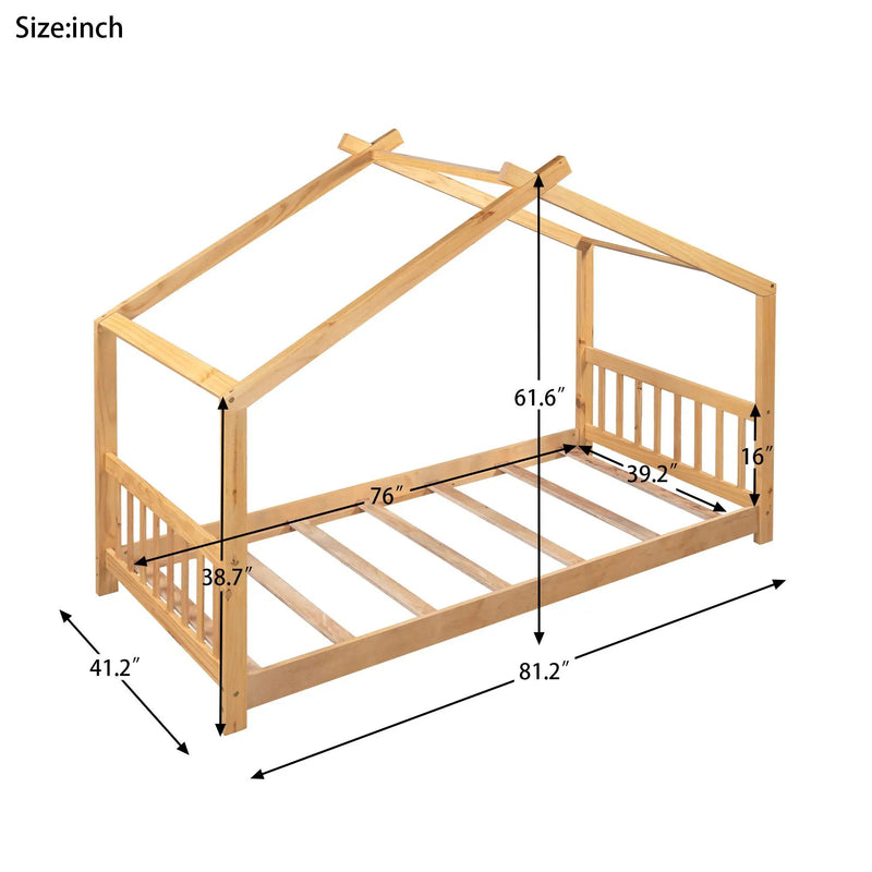 House Platform Bed With Headboard And Footboard, Roof Design by Unique Piece Furniture
