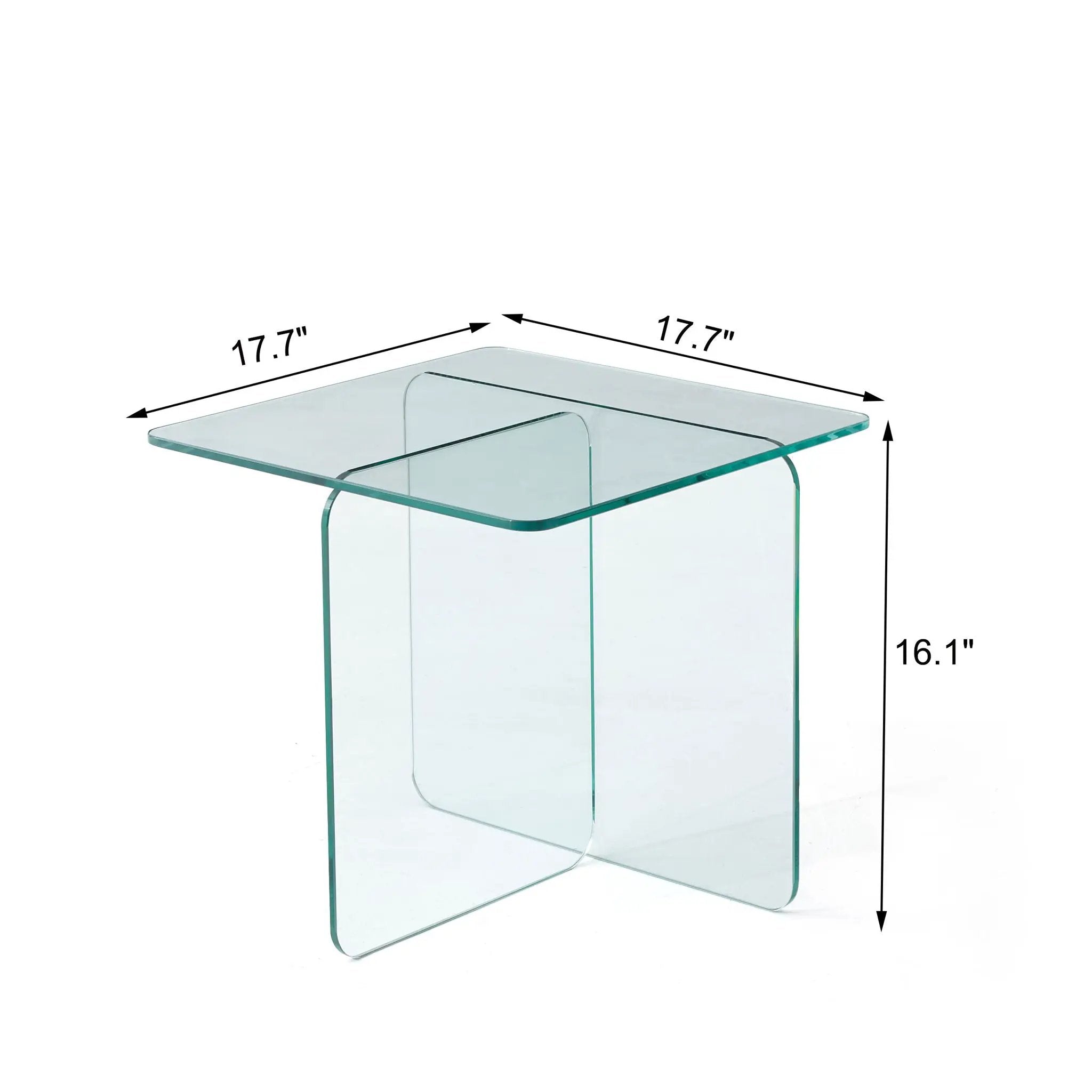 Modern Transparent Tempered Glass Sidetable by Unique Piece Furniture