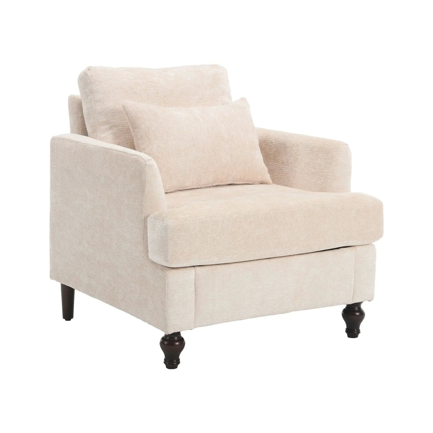 Modern Mid Century Wood Frame Armchair With Tufted Design by Unique Piece Furniture