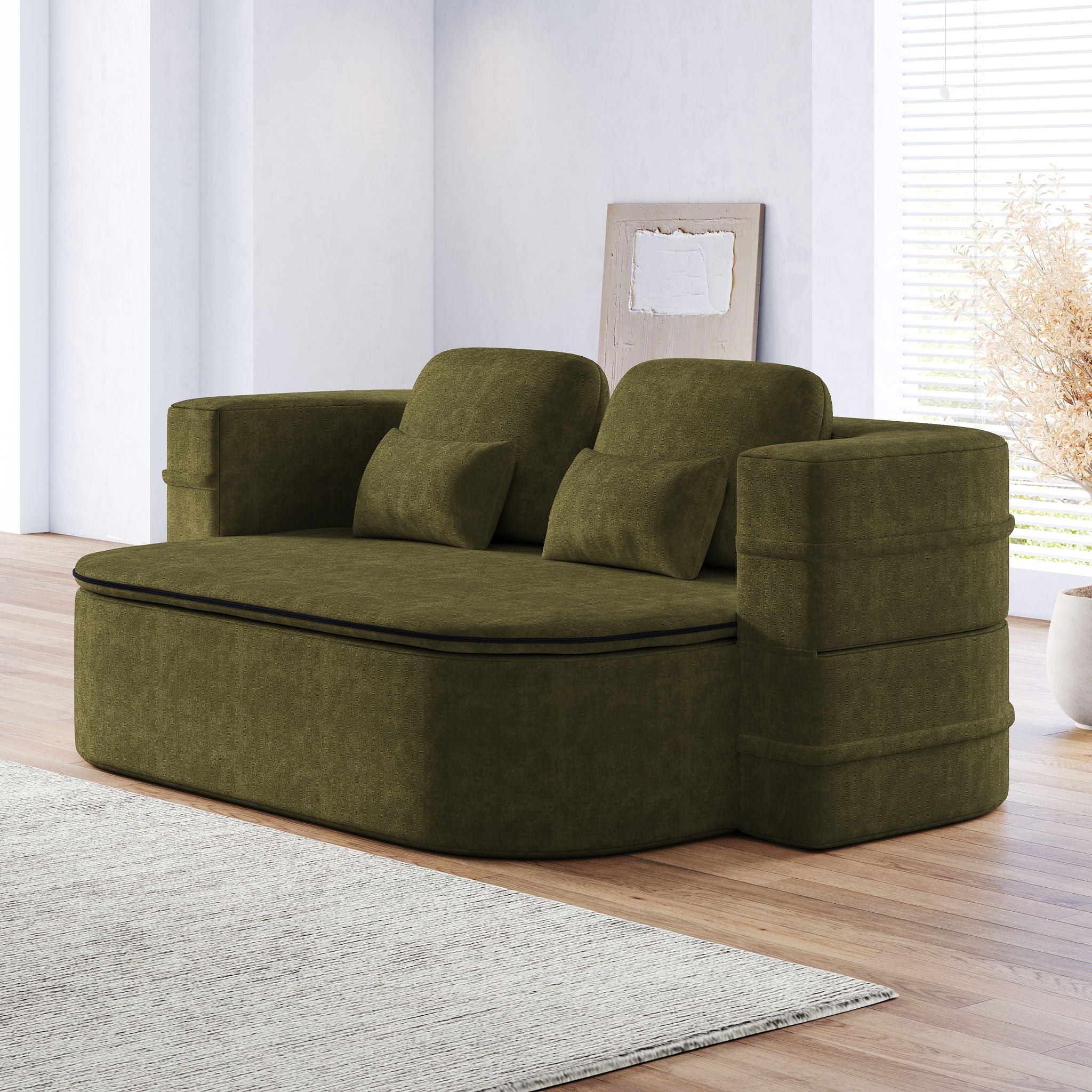 2 In 1 Foldable Sofa Bed With Multi Functional Blanket, Floor Lounge Sofa by HouseOfZazla