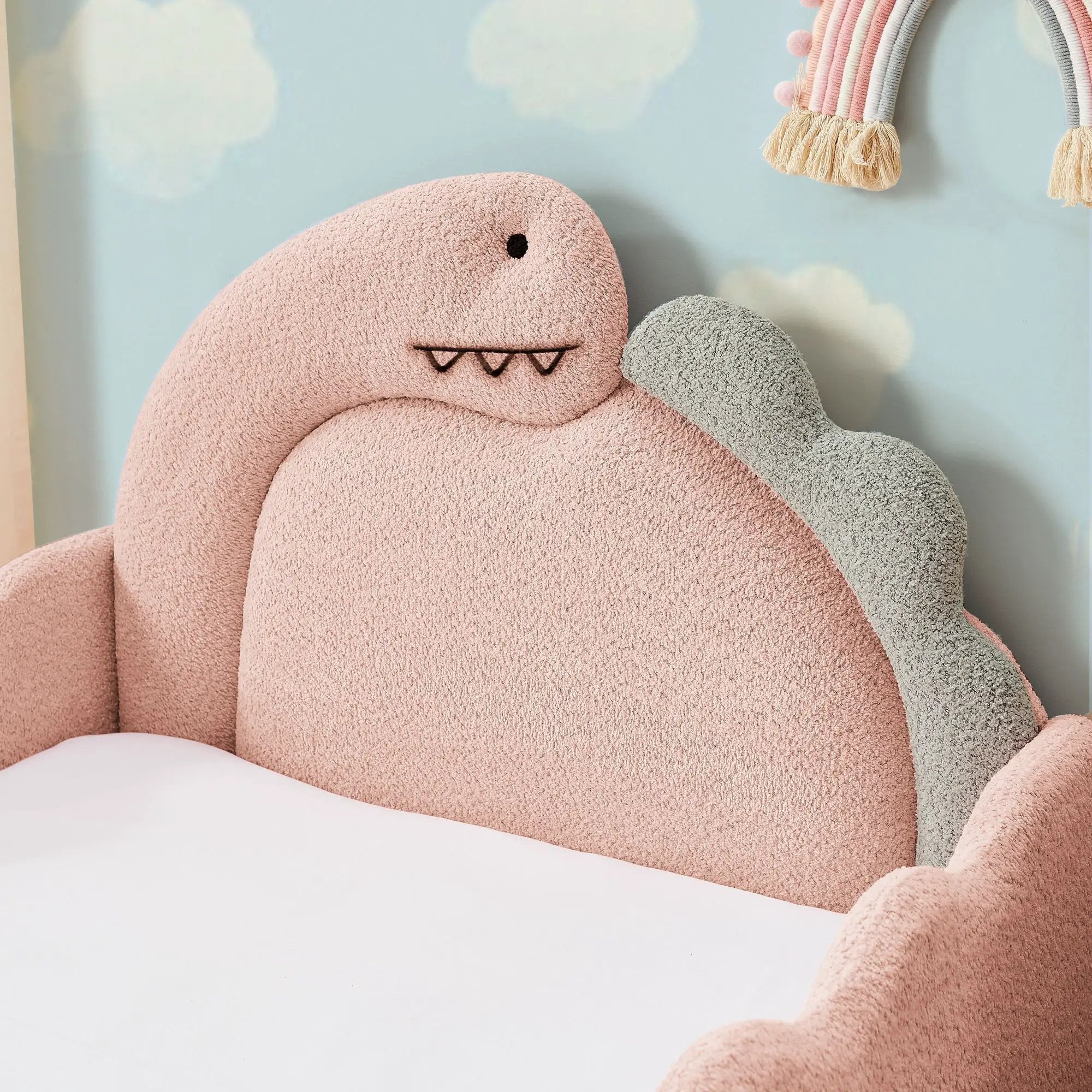 Cute Dinosaur Shaped Bed With Safety Guardrail, Toddler Frame by HouseOfZazla