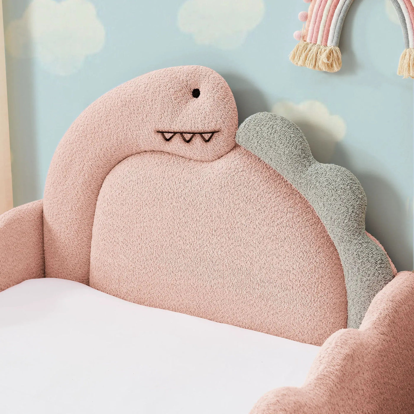Cute Dinosaur Shaped Bed With Safety Guardrail, Toddler Frame by Unique Piece Furniture