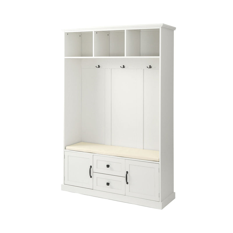 Hall Tree With 3 Hooks, Coat Hanger, Entryway Bench, Storage Bench, 3 In 1 Design by HouseOfZazla