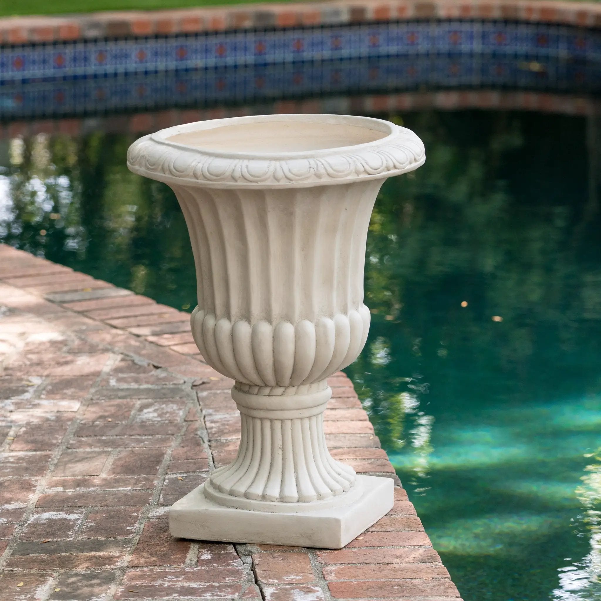 26.5" H Classic Antique White Italian Urn Planter by HouseOfZazla