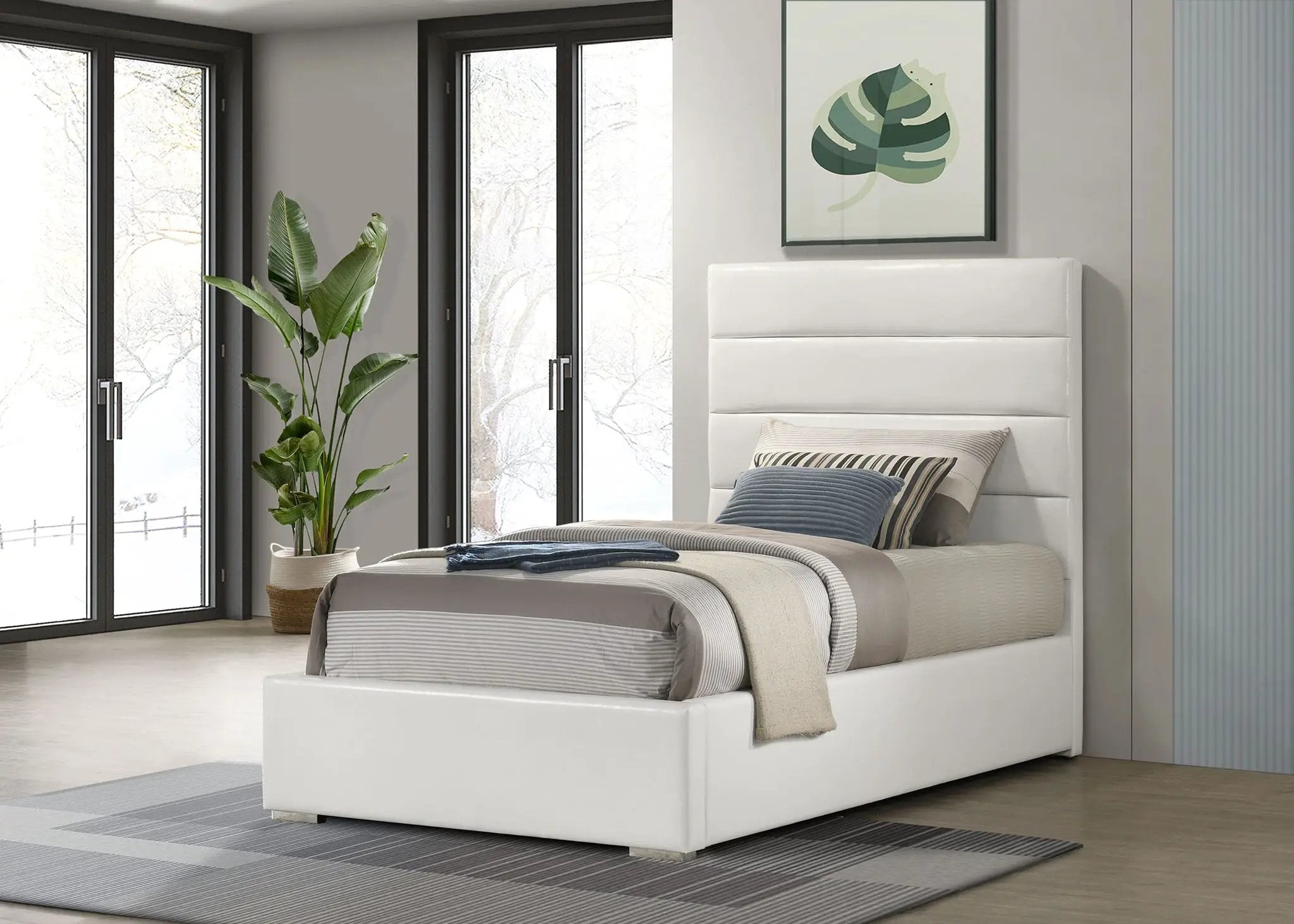 Felicity 53-inch Upholstered Twin Platform Bed White by Unique Piece Furniture