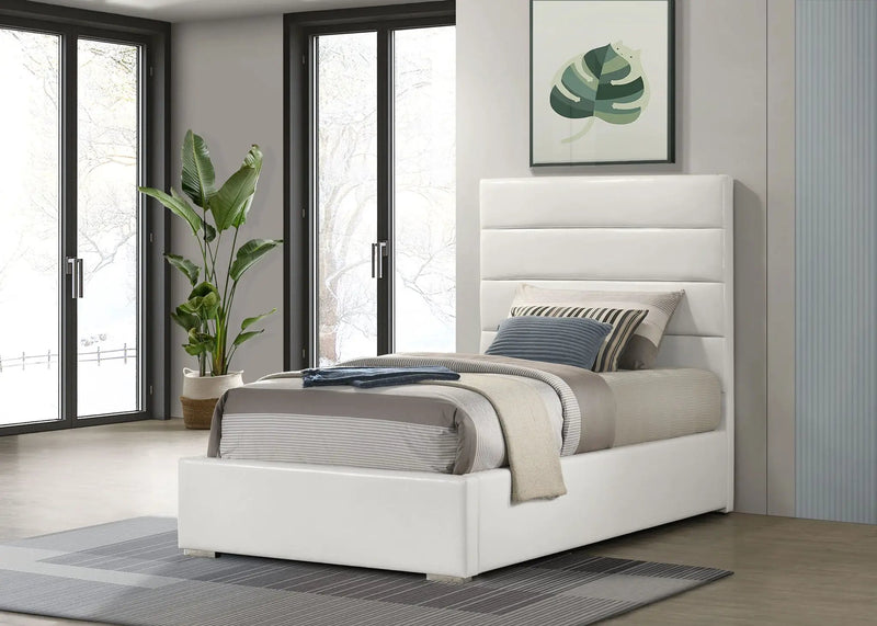 Felicity 53-inch Upholstered Twin Platform Bed White by Unique Piece Furniture