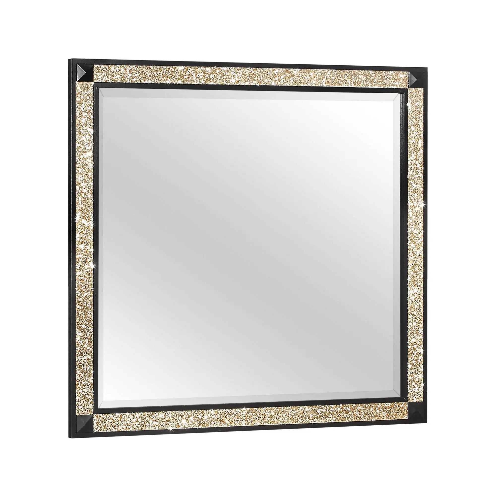 Lively - Mirror With Glitter Detail - Black by HouseOfZazla
