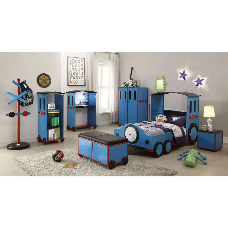 Tobi - Twin Bed - Blue, Red & Black by Unique Piece Furniture