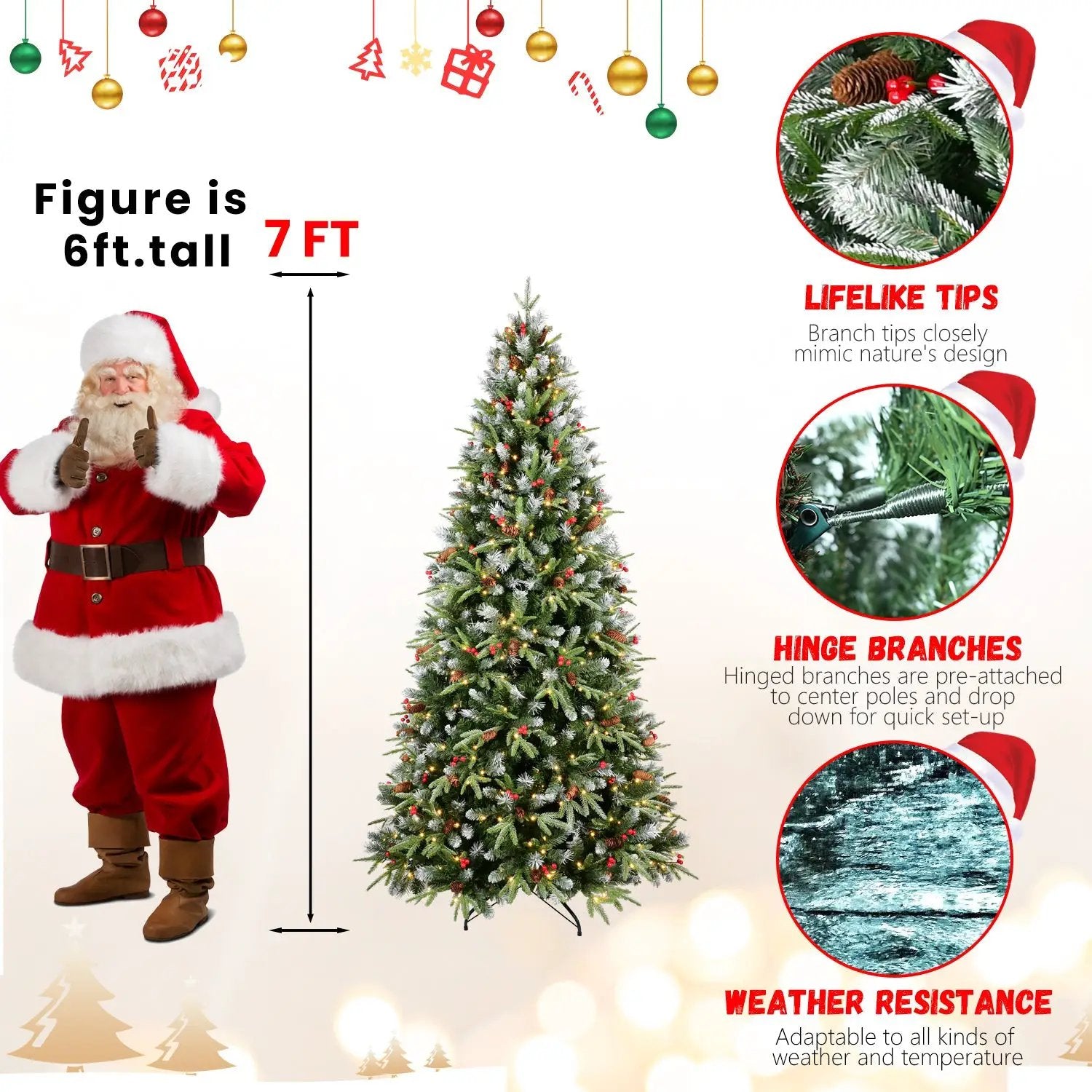 9FT Christmas Tree with 750 Warm Lights by HouseOfZazla