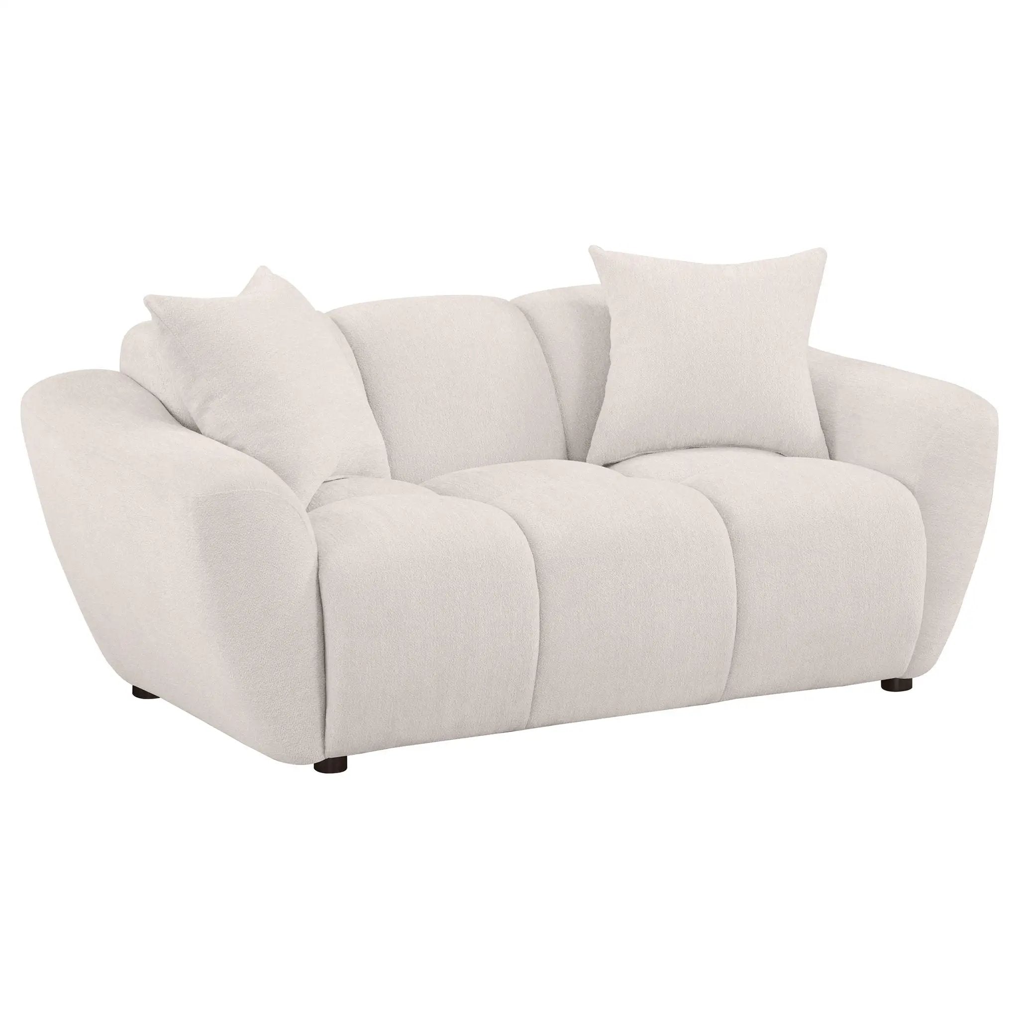 Destino Chenille Upholstered Splayed Arm Loveseat Greige by Unique Piece Furniture