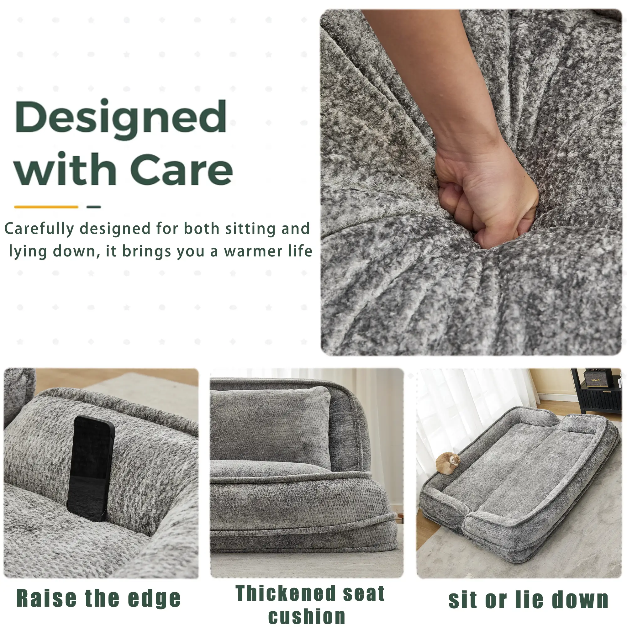 Double Human Dog Bed Loveseat - Extra Large Floor Couch by HouseOfZazla