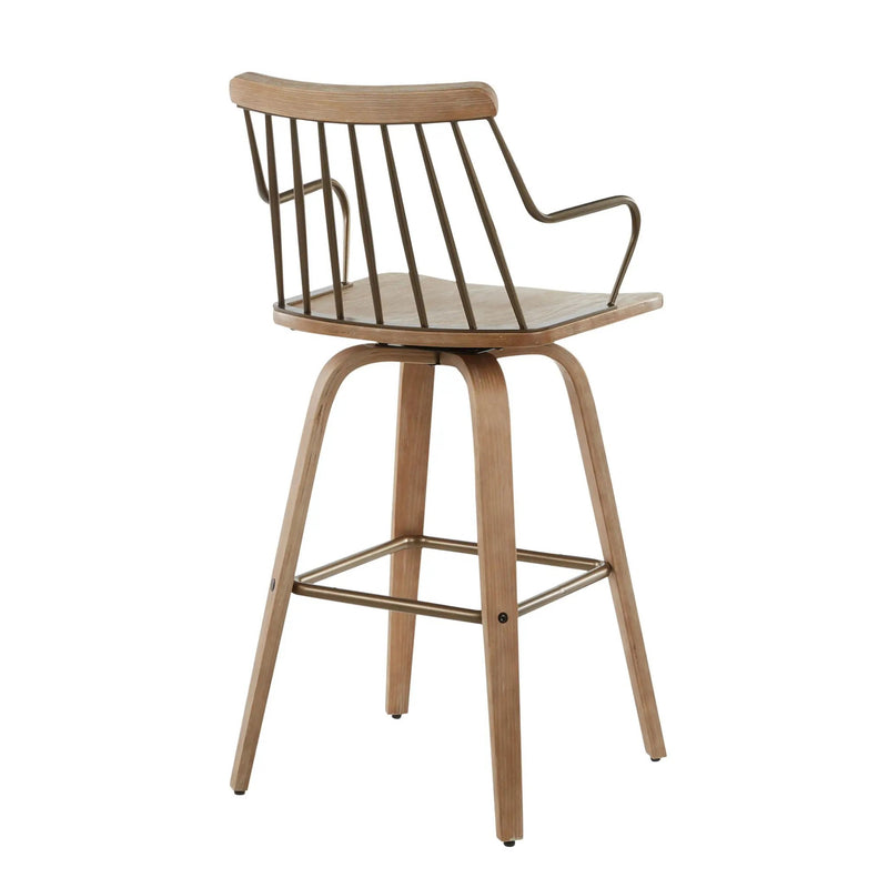 Preston - Farmhouse Counter Stool - White Washed / Antique Copper by Unique Piece Furniture