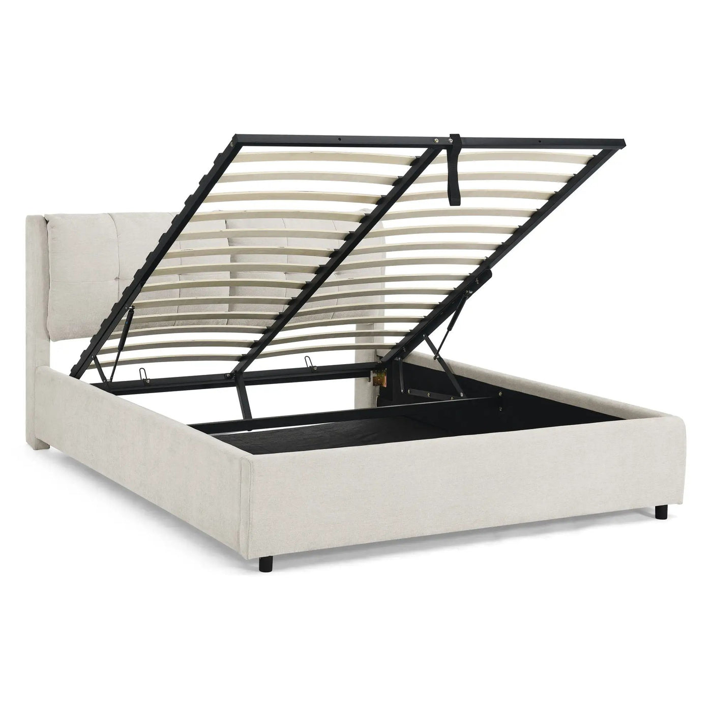Storage Upholstered Hydraulic Platform Bed With Integrated Headboard by Unique Piece Furniture