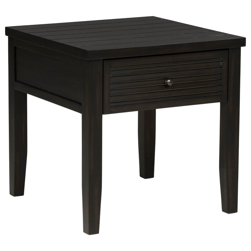 Concord 1-drawer Square End Table Distressed Java by Unique Piece Furniture