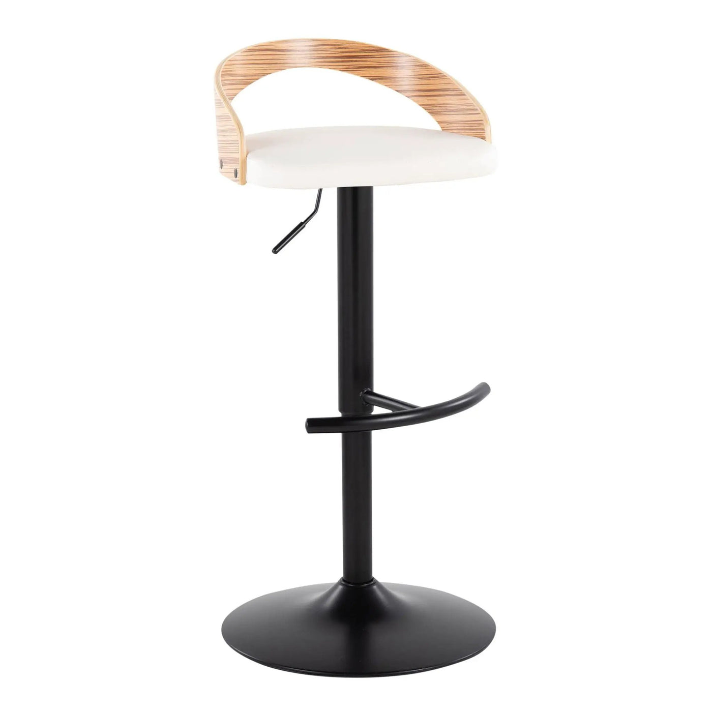Grotto - Contemporary Adjustable Barstool With Swivel With Rounded T Footrest Elegant Design (Set of 2) by HouseOfZazla