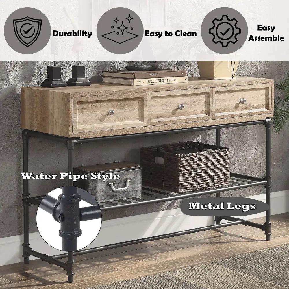 Brantley II - Sofa Table - Oak & Sandy Black by Unique Piece Furniture