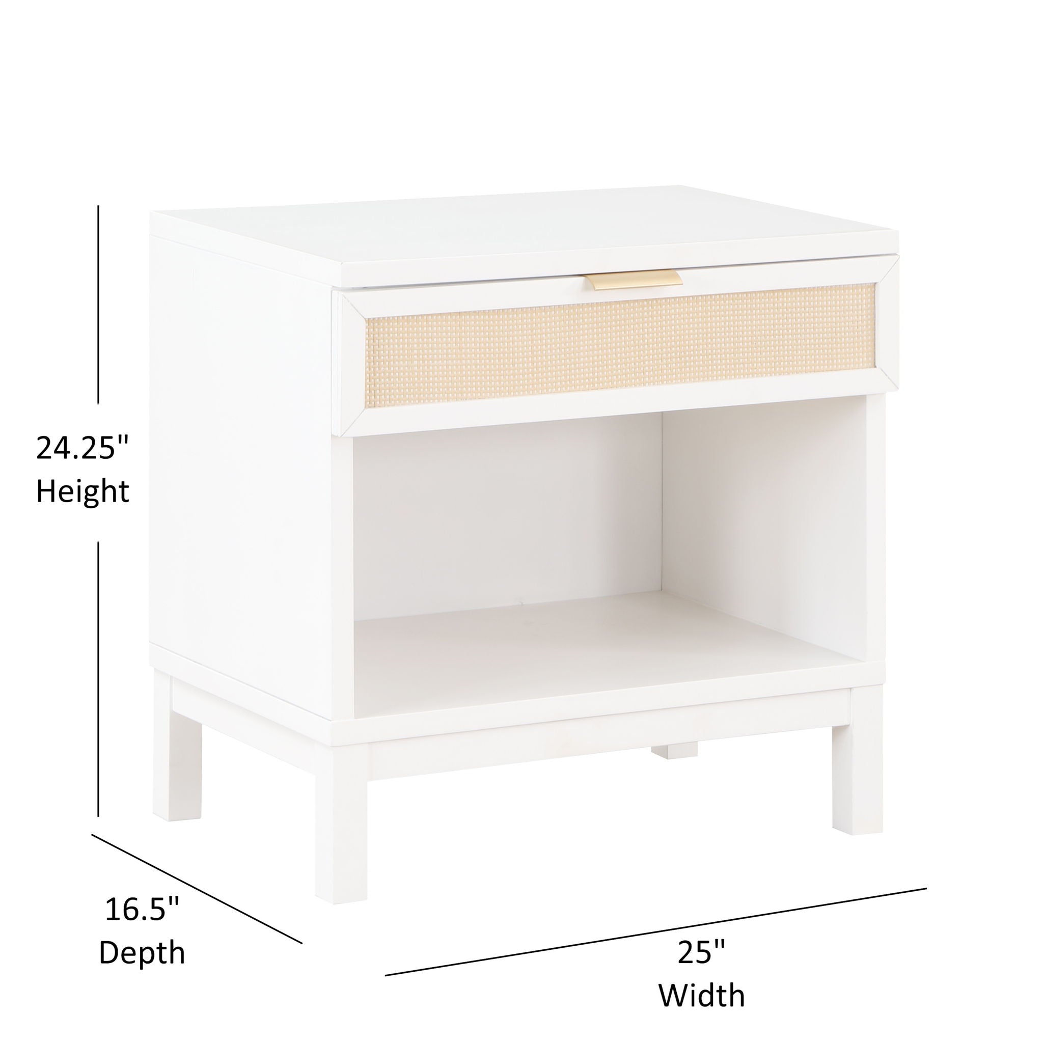 Blake - 1 Drawer Nightstand - White by HouseOfZazla