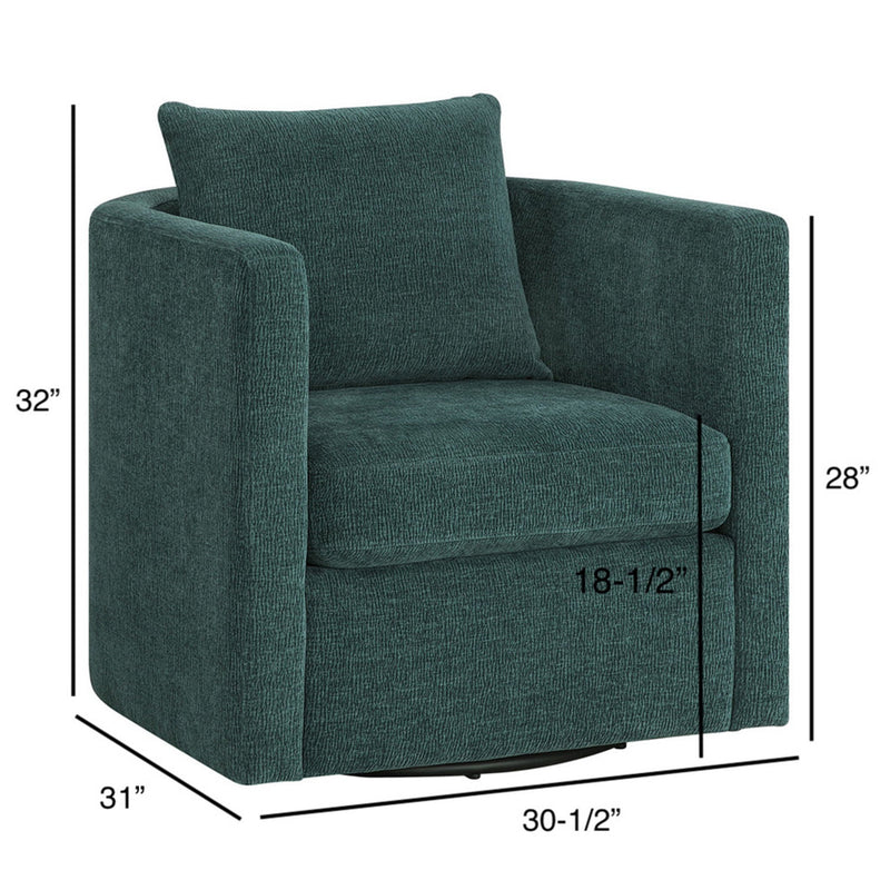 Sutton - Swivel Barrel Chair - Peacock by HouseOfZazla