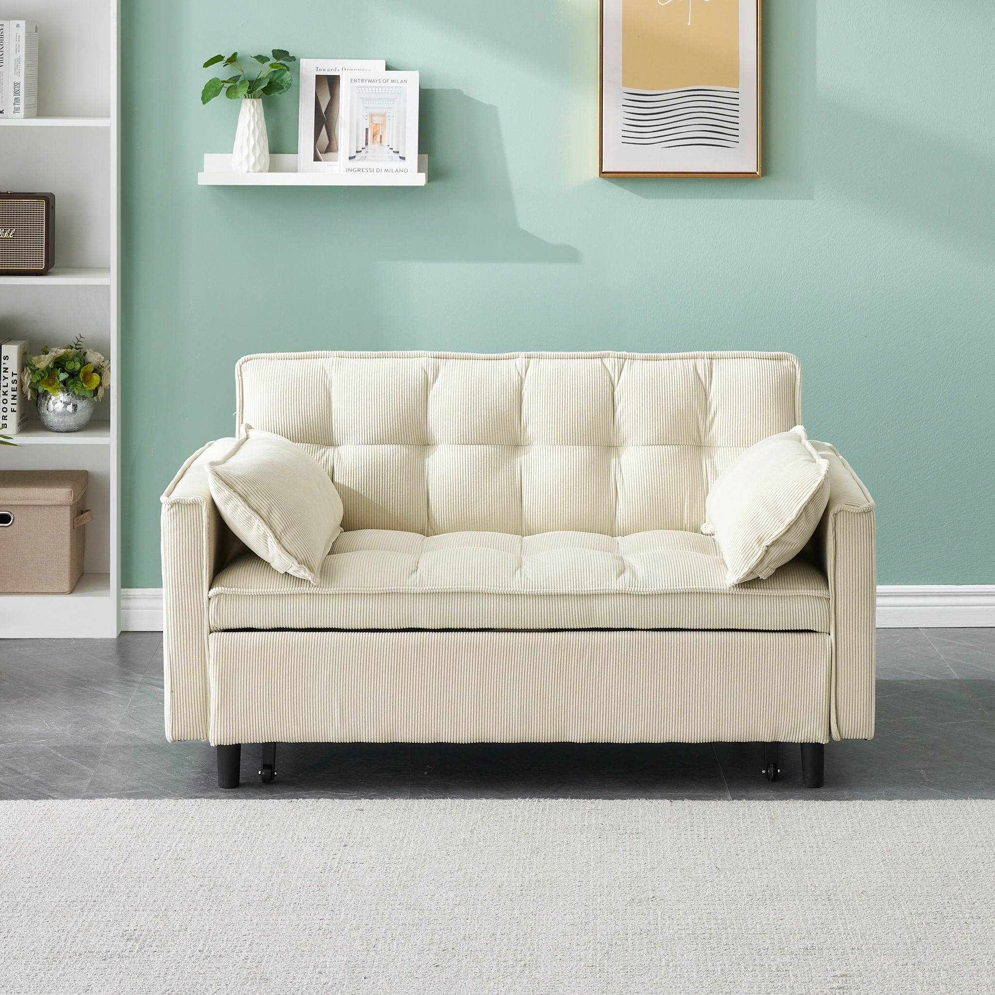 Two-Seat Casual Sofa With Pull Out Bed, Living Room Furniture by HouseOfZazla