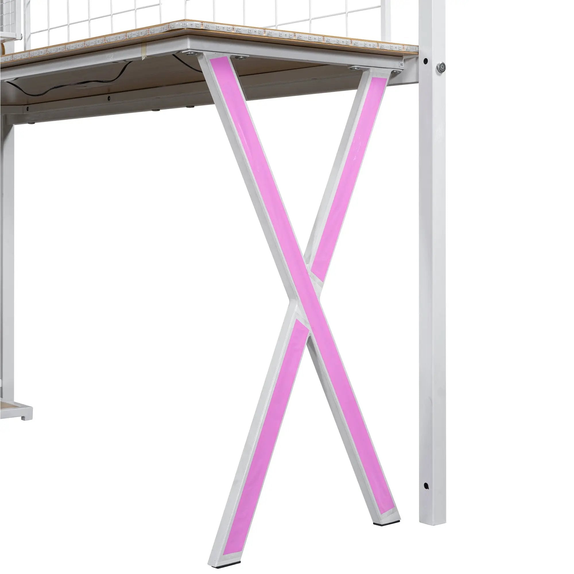 Loft Bed With Built In Work Station, Wardrobe, Storage Staircase And LED by HouseOfZazla