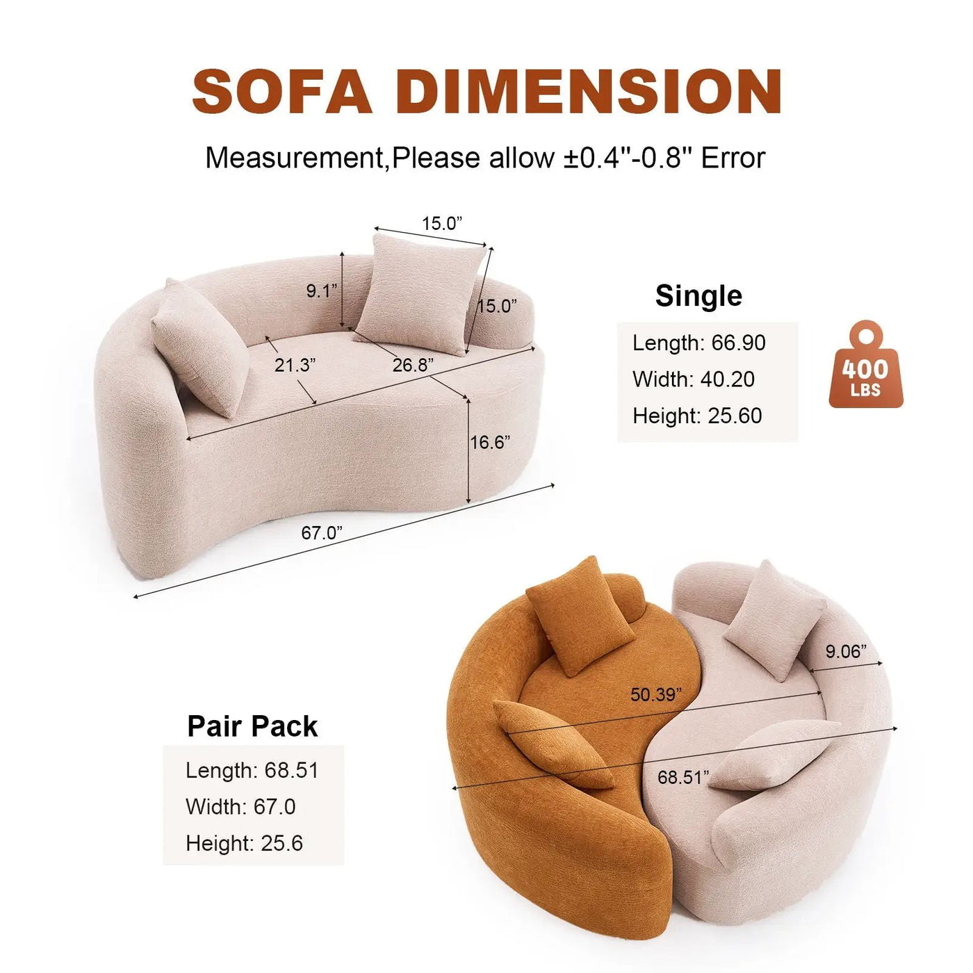 Tai Chi - Curved Dual Depth Loveseat by Unique Piece Furniture
