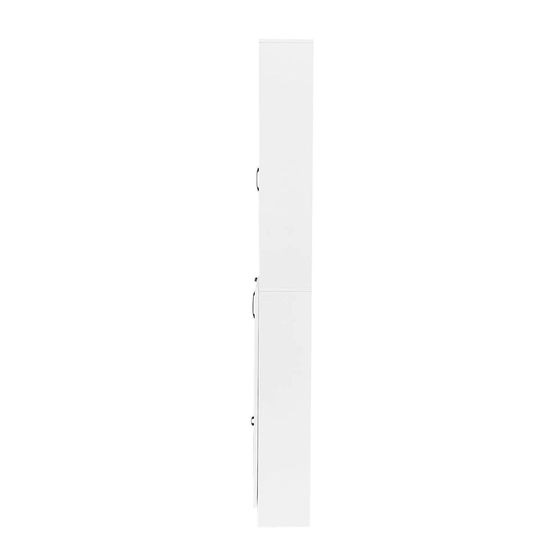Entryway Bench With Integrated Shoe Cabinet, 3 In 1 Design And Mirrored Cabinet Door, Hall Tree With 4 Sturdy Hooks And Foldable Seat For Entrance, Living Room - White by HouseOfZazla