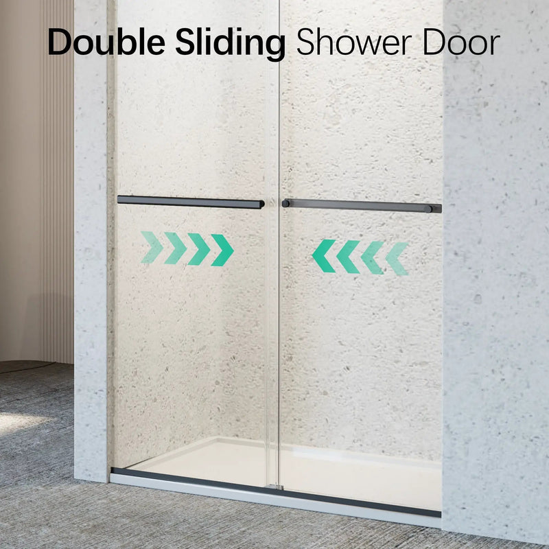 46-48" W x 76" H Frameless Double Sliding Soft-Close Shower Door by HouseOfZazla