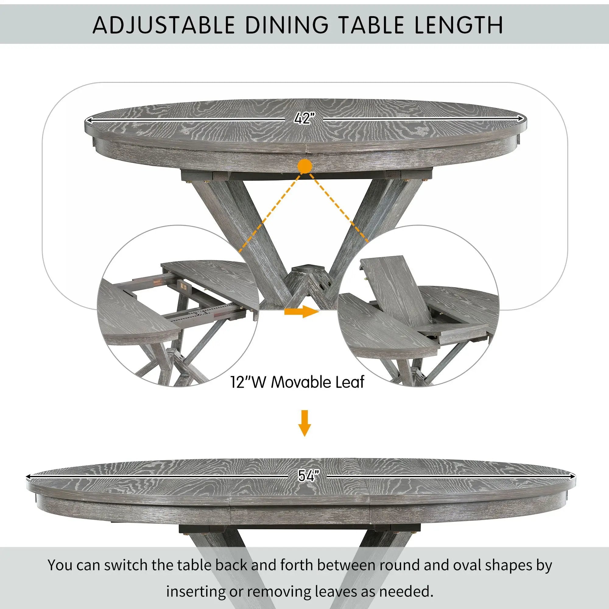 Dining Set With Extendable Round Table And 4 Upholstered Chairs by Unique Piece Furniture