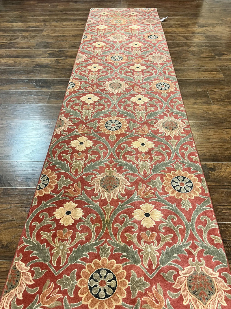 Runner Rug 3 x 14.7, Long Hallway Rug, Wool, Power Loomed, Contemporary, Floral by Jewel Rugs