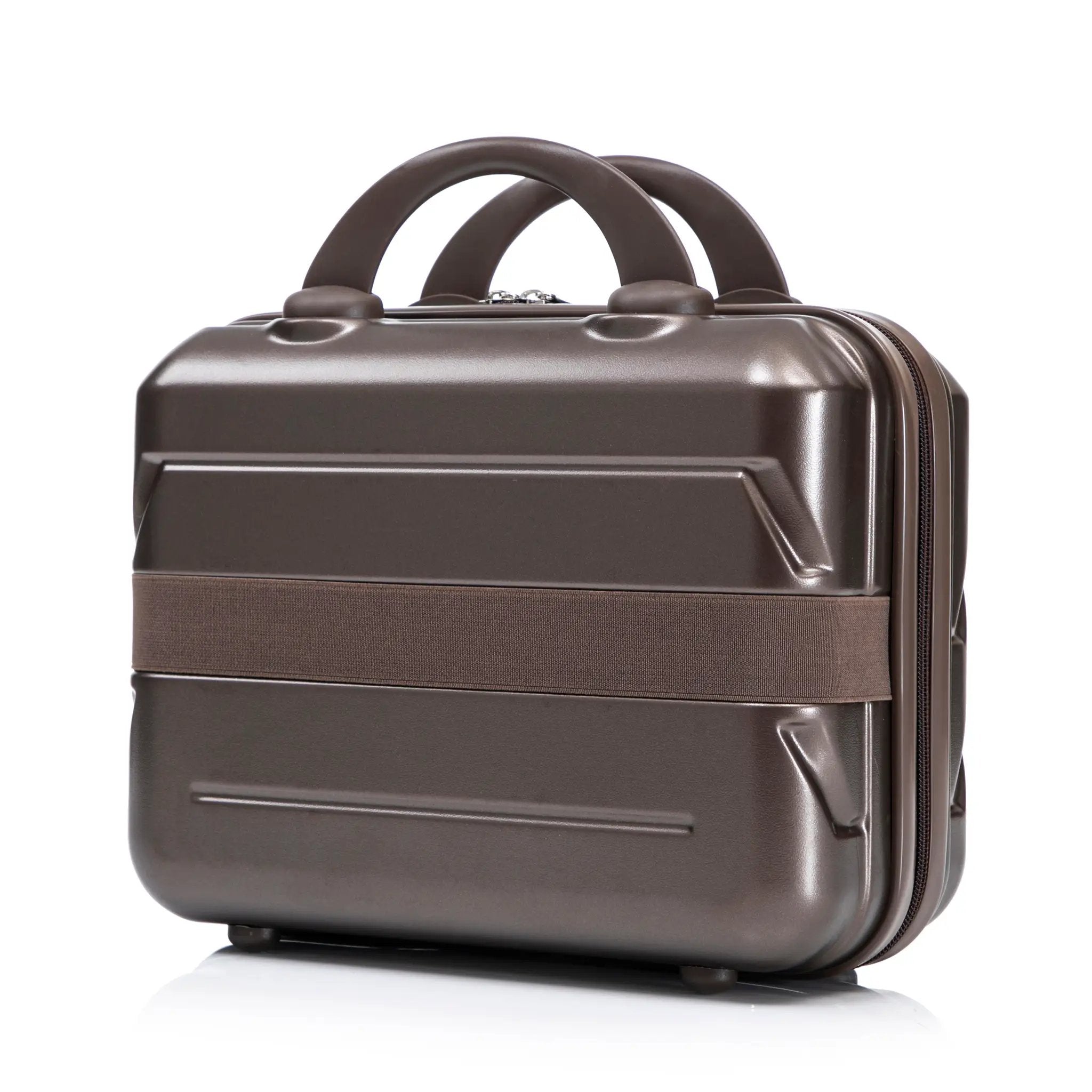 14"/20" 2-Piece ABS Spinner Wheel Luggage Set with Combination Lock and Cosmetic Case (Brown) by HouseOfZazla