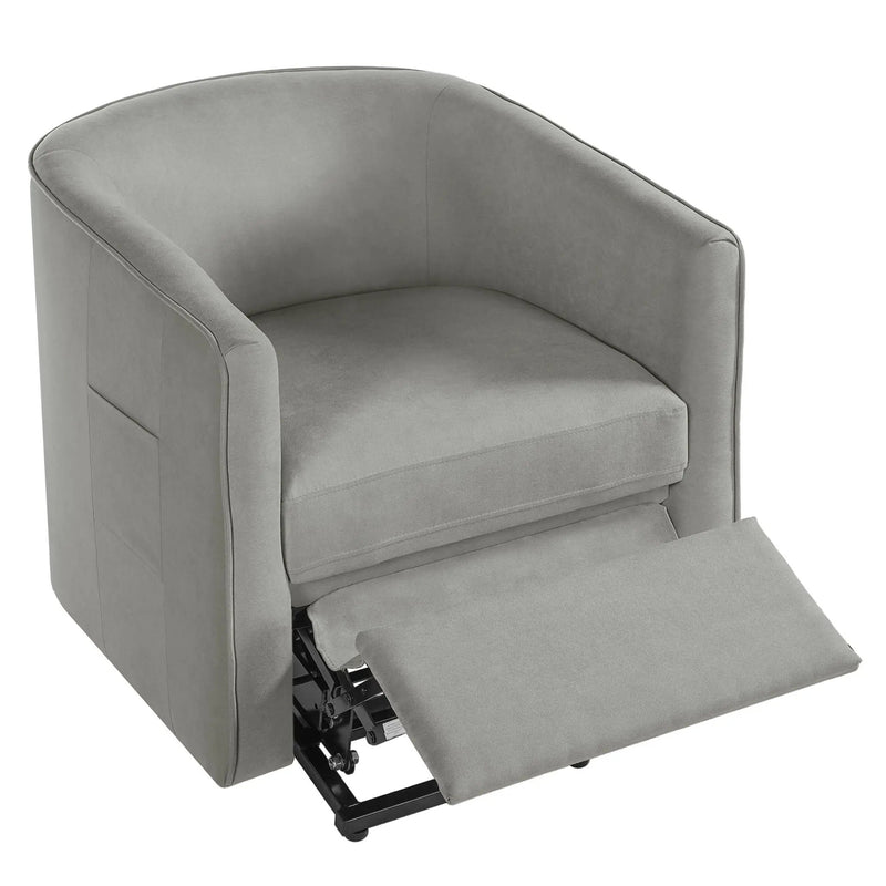 Power Lift Recliner Barrel Shape Reclining Chair With Footrest And Side Pocket by Unique Piece Furniture