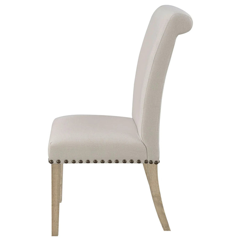Salem Fabric Upholstered Dining Side Chair Beige (Set of 2) by Unique Piece Furniture