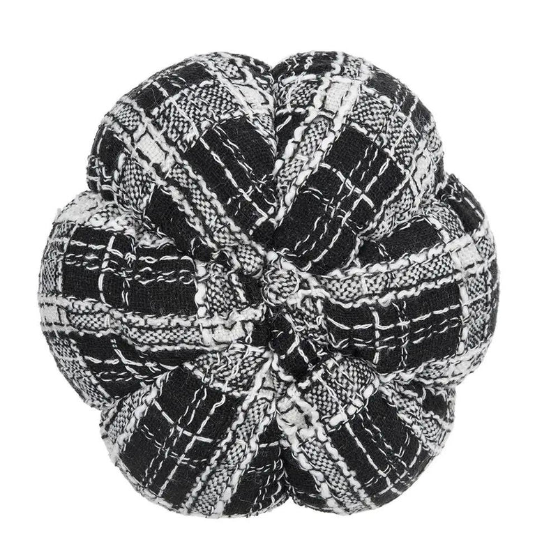 Light Plaid Pumpkin, For Holiday Halloween Decor - Black / White by Unique Piece Furniture