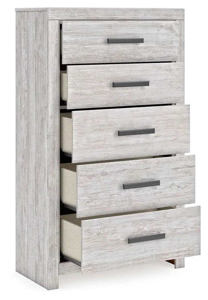 Cayboni - Five Drawer Chest - Whitewash by Unique Piece Furniture