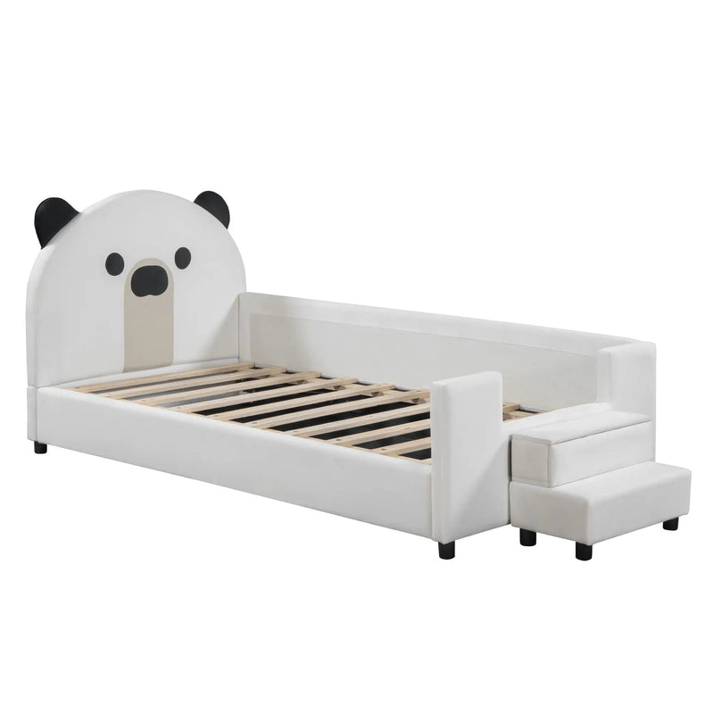 Upholstered Daybed With Bear Shaped Headboard, Hydraulic System And Breathable Fence by Unique Piece Furniture