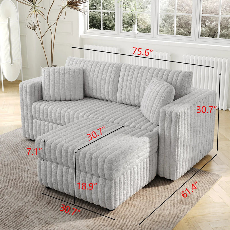 75.6" Soft Modular 2-Person Sofa with Hydraulic Lift by HouseOfZazla