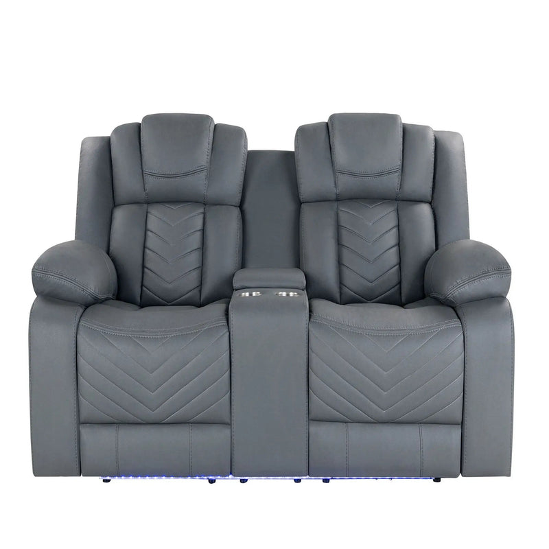 Raize - Power Living Room Set With Storage Console And Cup Holders by Unique Piece Furniture