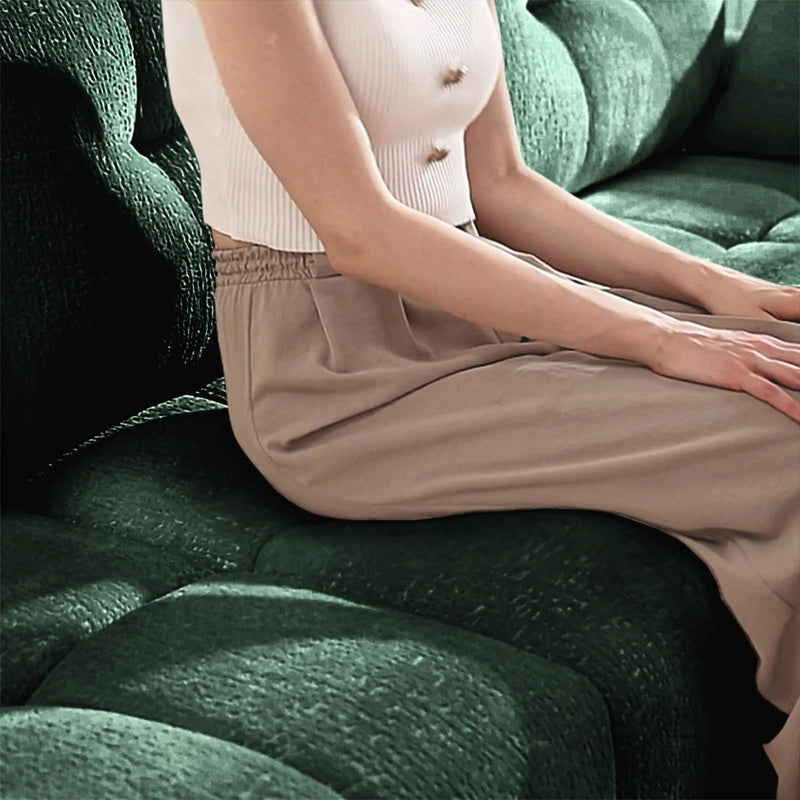 Sofa Set With Ottoman And Pillows, Textured, High Resilience Cushions by HouseOfZazla
