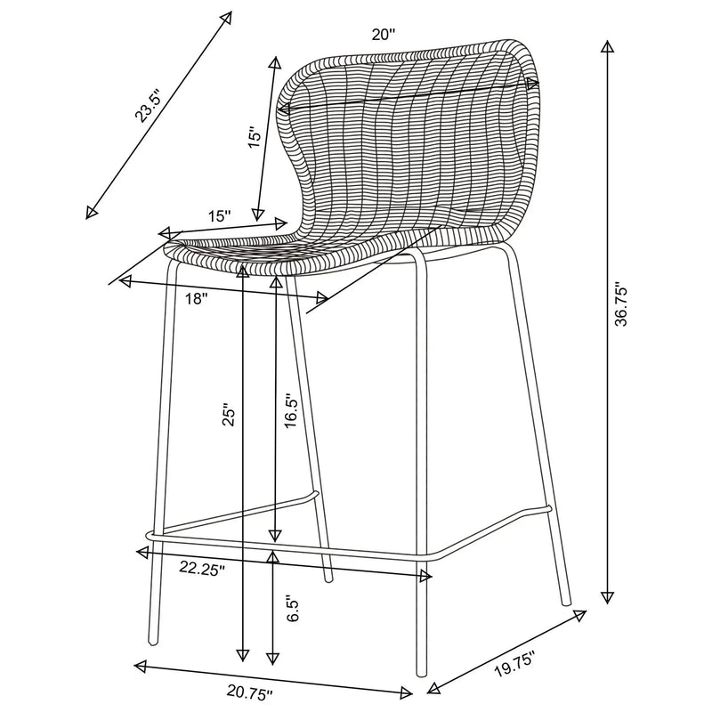 Mckinley - Counter Chair (Set of 2) Seat - Brown by HouseOfZazla
