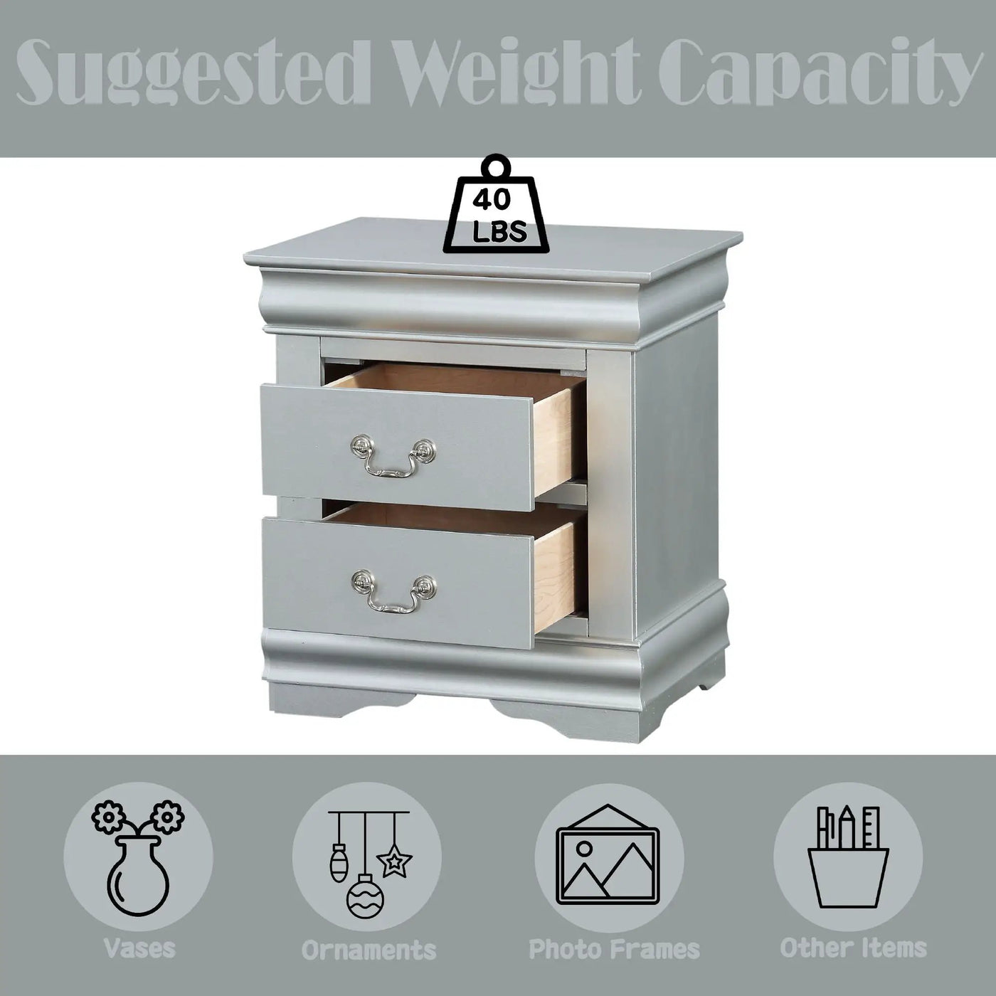Louis Philippe III - Sleek Design Nightstand by Unique Piece Furniture