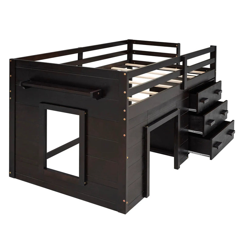 Loft Bed With Cabinet And Shelf by HouseOfZazla
