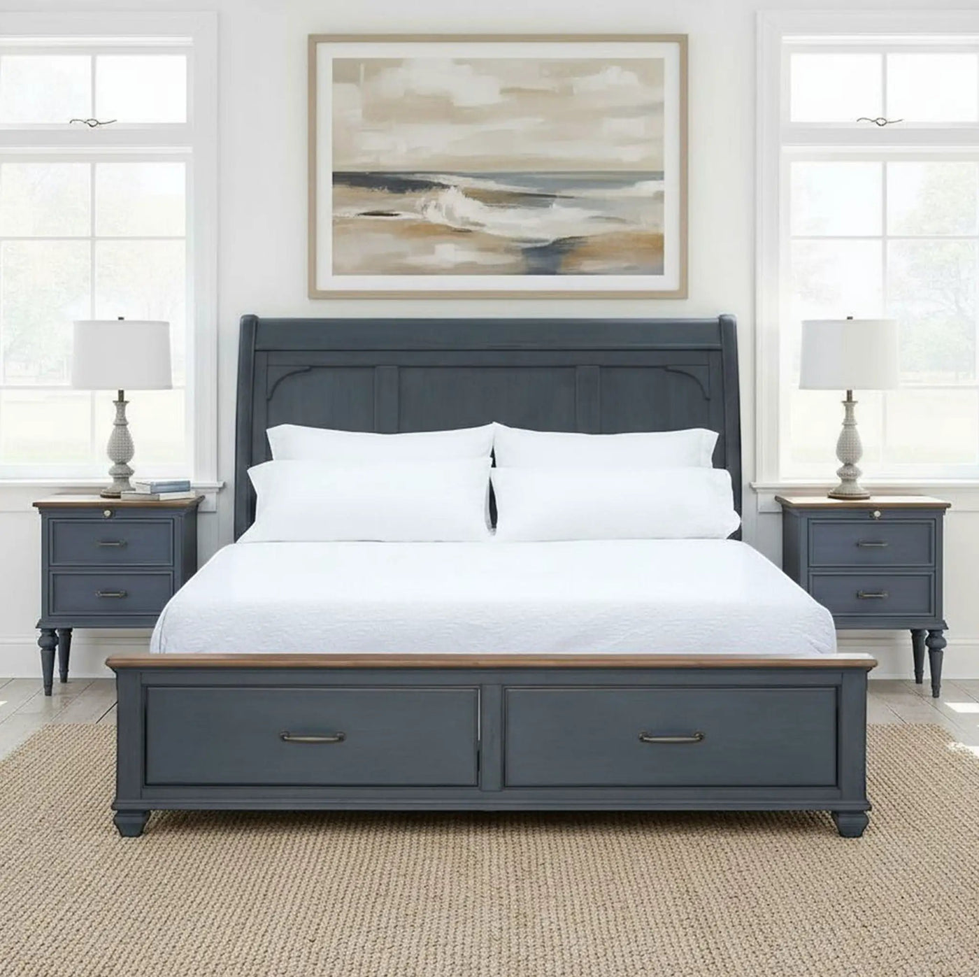 Sleigh Bed & USB Ports by Unique Piece Furniture