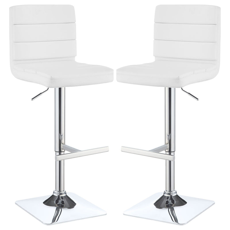 Fresco - Upholstered Adjustable Bar Stool (Set of 2) - White
