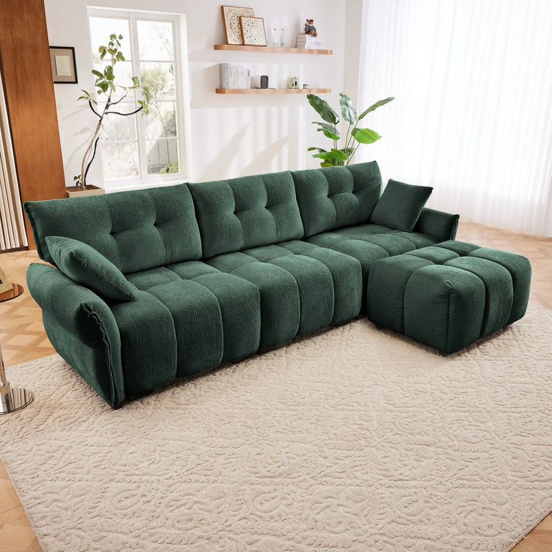 Three-Seater Sofa Set With Ottoman And Pillows by HouseOfZazla