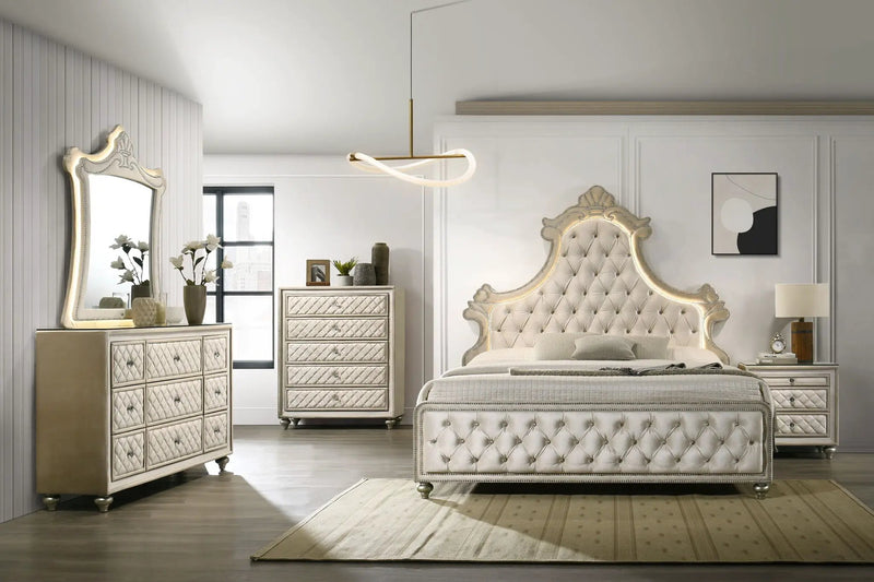 Lucienne - Bed With LED Lighting by Unique Piece Furniture