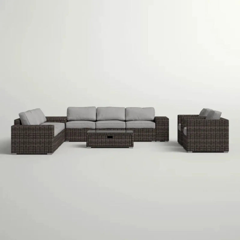 Stylish Rattan Wicker Person Seating Group With Premium Sunbrella Cushions Perfect For Outdoor Entertaining by Unique Piece Furniture