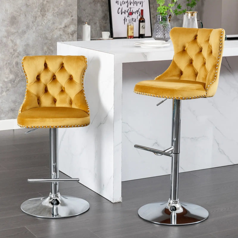 Swivel Adjustable Height Barstools Set of 2 by HouseOfZazla