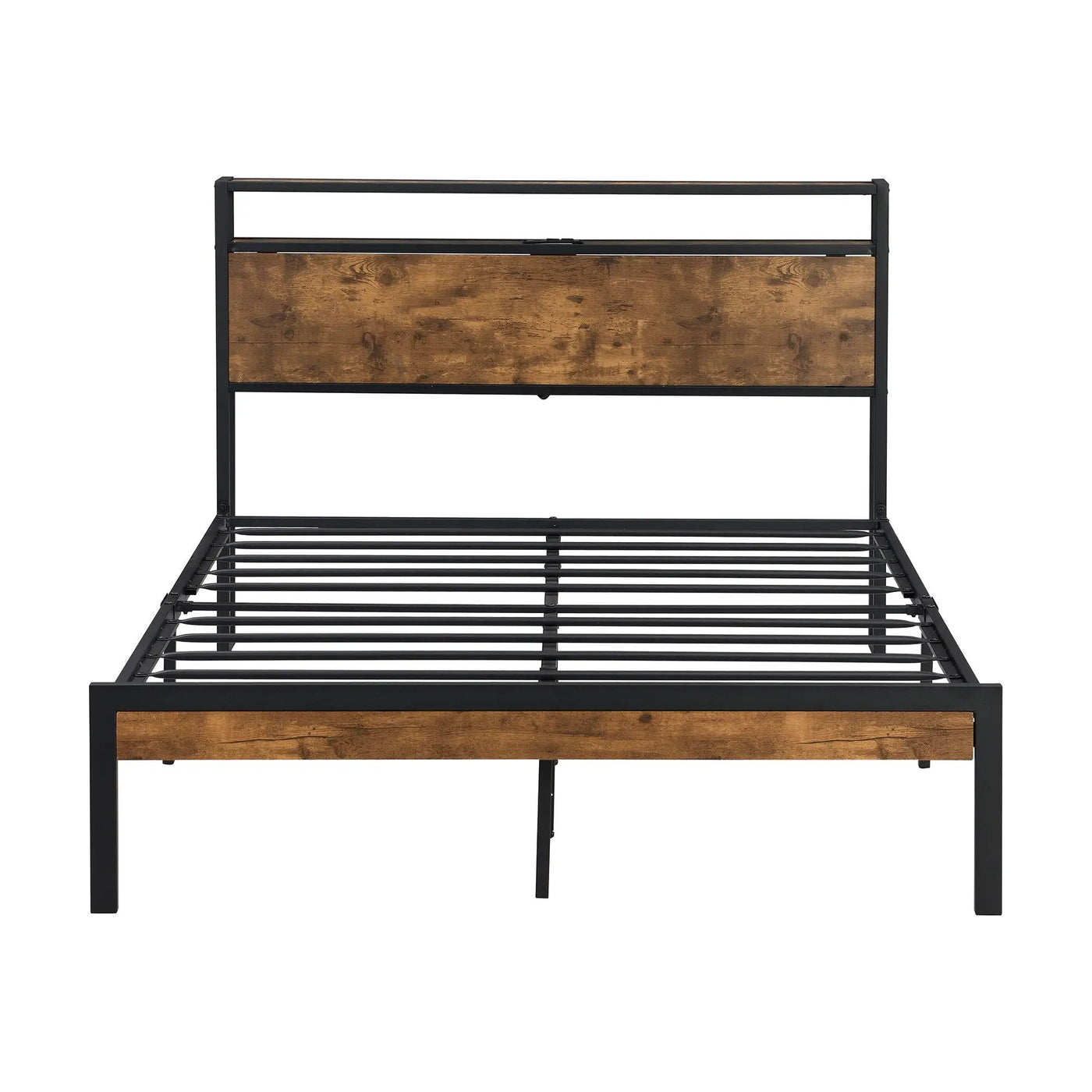 Platform Bed Frame With Wooden Headboard And Footboard, USB Liner by Unique Piece Furniture
