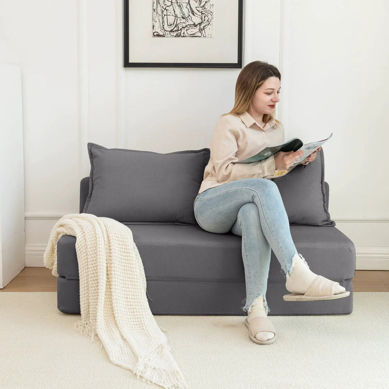Foldable Sofa Bed Sleeper Lounge Chair with Pillow by HouseOfZazla