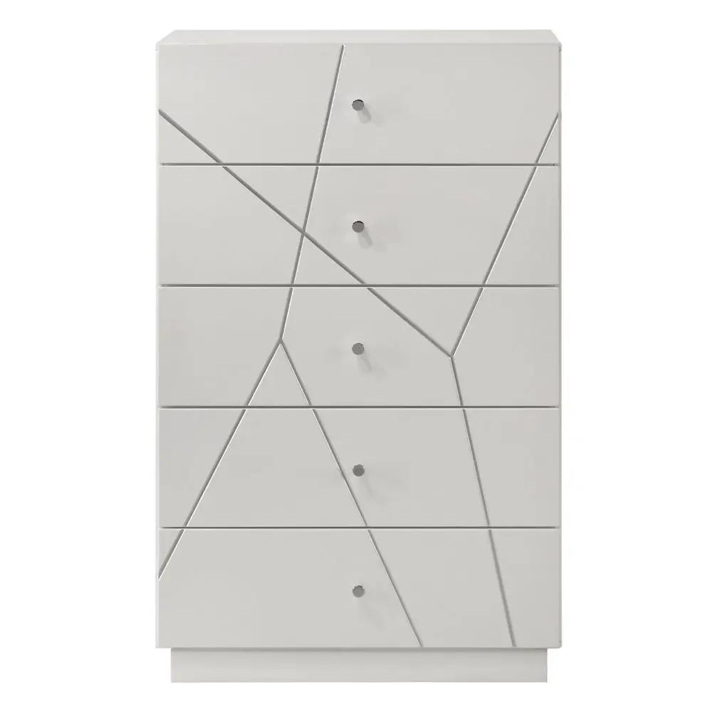 Esther - Chest - White / Silver by Unique Piece Furniture